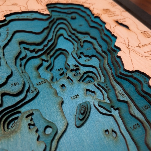 Lake Tahoe 3D Wood Map Art - Picture 3 of 4
